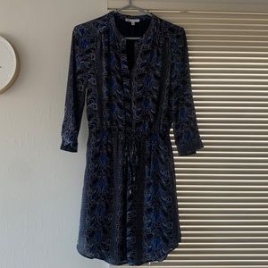 NWOT DR2 Blue Floral Three Quarter Sleeve Dress